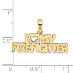 FJC Finejewelers 10 kt Yellow Gold I LOVE MY FIREFIGHTER Charm 8 x 26 mm