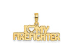 FJC Finejewelers 10 kt Yellow Gold I LOVE MY FIREFIGHTER Charm 8 x 26 mm