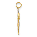 FJC Finejewelers 10 kt Yellow Gold Textured with Rhodium Girl Charm 22 x 12 mm