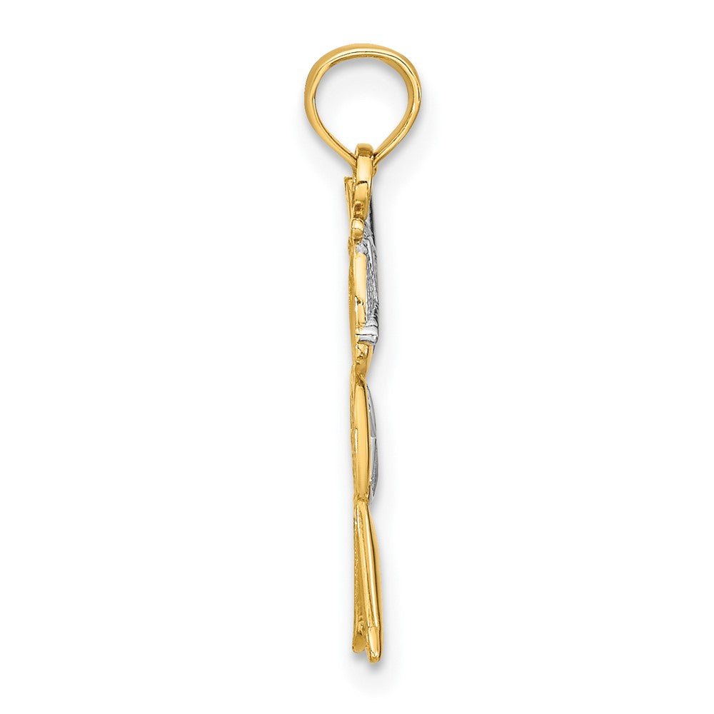 FJC Finejewelers 10 kt Yellow Gold Textured with Rhodium Boy Charm 20 x 8 mm