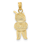 FJC Finejewelers 10 kt Yellow Gold Textured with Rhodium Boy Charm 20 x 8 mm
