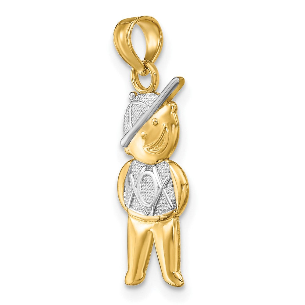 FJC Finejewelers 10 kt Yellow Gold Textured with Rhodium Boy Charm 20 x 8 mm