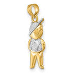 FJC Finejewelers 10 kt Yellow Gold Textured with Rhodium Boy Charm 20 x 8 mm