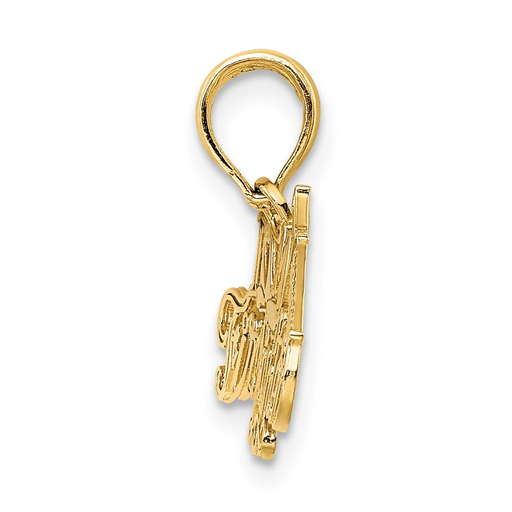FJC Finejewelers 10 kt Yellow Gold I LOVE MY FIREFIGHTER Charm 9 x 26 mm