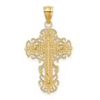 FJC Finejewelers 10 kt Two Tone Gold Two-Tone with Lace Trim Crucifix Charm 33 x 18 mm