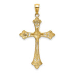 FJC Finejewelers 10 kt Yellow Gold W/ Rhodium Bright Cut Edges Cross Charm 33 x 24 mm