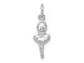 FJC Finejewelers 10 kt White Gold Themed Ballerina Charm 20 mm x 6 mm