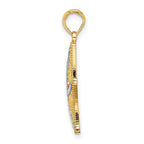 FJC Finejewelers 10 kt Yellow Gold Rhodium Bright Cut Small Starfish Charm 19 x 18 mm