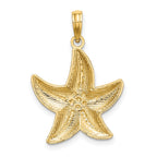 FJC Finejewelers 10 kt Yellow Gold Rhodium Bright Cut Small Starfish Charm 19 x 18 mm