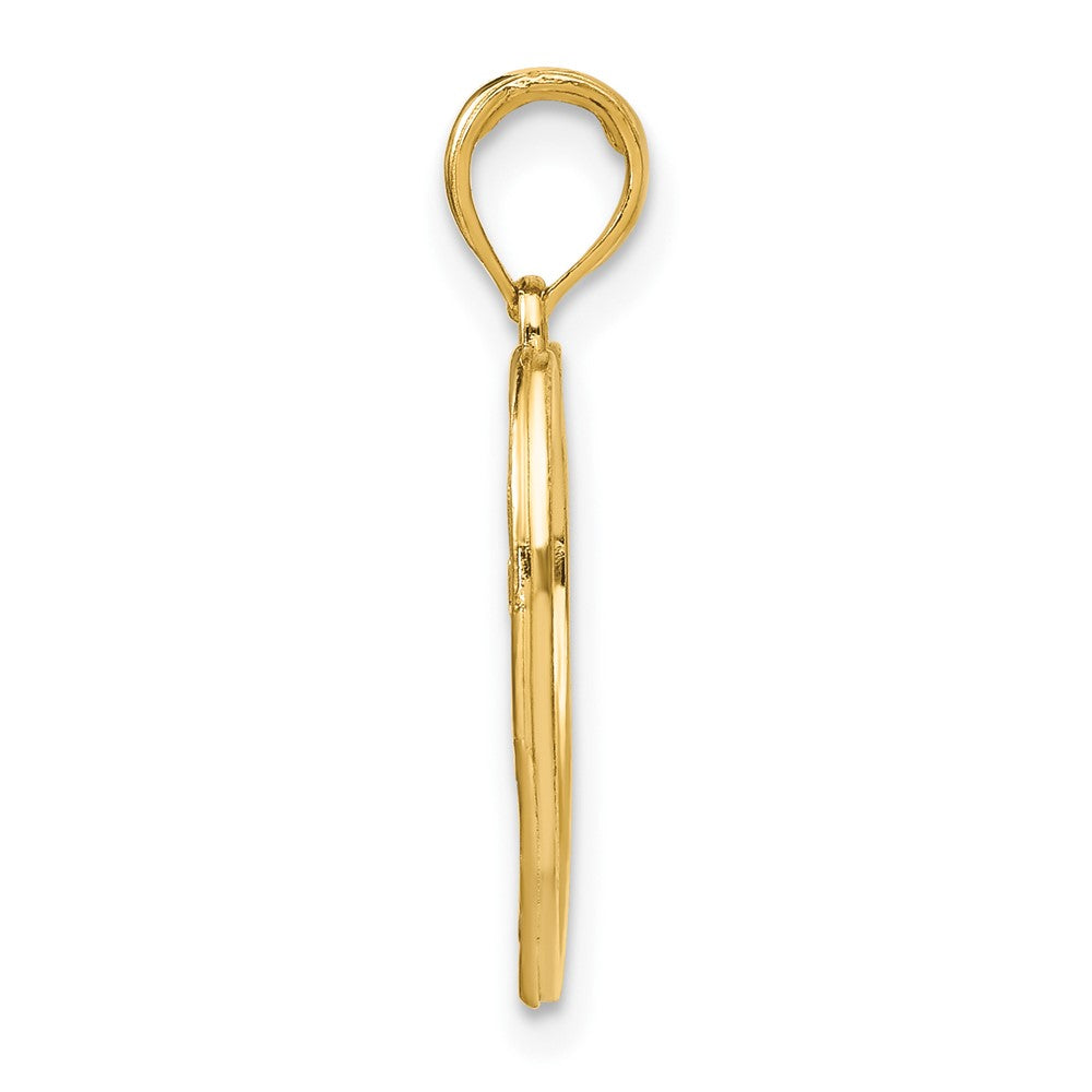 FJC Finejewelers 10 kt Yellow Gold with Rhodium Hope In Heart with Flowers Charm 20 x 18 mm