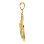 FJC Finejewelers 10 kt Yellow Gold with Rhodium Scallop, Starfish ,Seahorse Circle Charm 24 x 24 mm