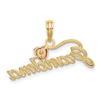 FJC Finejewelers 10 kt Two Tone Gold Two-Tone GRANDMA with Heart Charm 14 x 26 mm