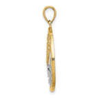 FJC Finejewelers 10 kt Yellow Gold with Rhodium Sun, Hearts ,Water Circle Charm 22 x 22 mm