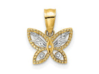 FJC Finejewelers 10 kt Yellow Gold with Rhodium Mini Bright Cut Butterfly Charm 12 x 10 mm