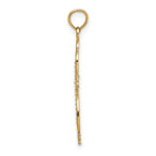 FJC Finejewelers 10 kt Yellow Gold W/ Rhodium Beaded Cross Charm 22 x 18 mm