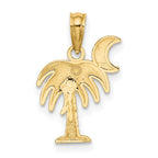 FJC Finejewelers 10 kt Yellow Gold with Rhodium Charleston Palm Tree Charm 15 x 11 mm