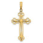 FJC Finejewelers 10 kt Yellow Gold W/ Rhodium Bright Cut Reversible Cross Charm 30 x 17 mm