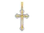 FJC Finejewelers 10 kt Yellow Gold W/ Rhodium Bright Cut Reversible Cross Charm 30 x 17 mm
