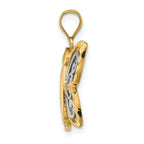 FJC Finejewelers 10 kt Yellow Gold with Rhodium Bright Cut Butterfly Charm 19 x 18 mm