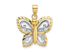 FJC Finejewelers 10 kt Yellow Gold with Rhodium Bright Cut Butterfly Charm 19 x 18 mm