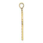 FJC Finejewelers 10 kt Yellow Gold W/ Rhodium and Bright Cut Flower Design Cross Charm 25 x 18 mm