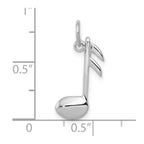 FJC Finejewelers 10 kt White Gold Themed Polished Flat-Backed Musical Note Charm 21 mm x 10 mm