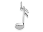 FJC Finejewelers 10 kt White Gold Themed Polished Flat-Backed Musical Note Charm 21 mm x 10 mm