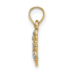 FJC Finejewelers 10 kt Yellow Gold with Rhodium Bright Cut Butterfly Charm 12 x 12 mm
