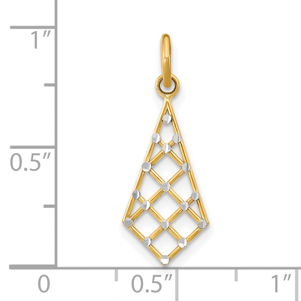 FJC Finejewelers 10 kt Yellow Gold with Rhodium Bright Cut Small Criss-Cross Charm 8 mm