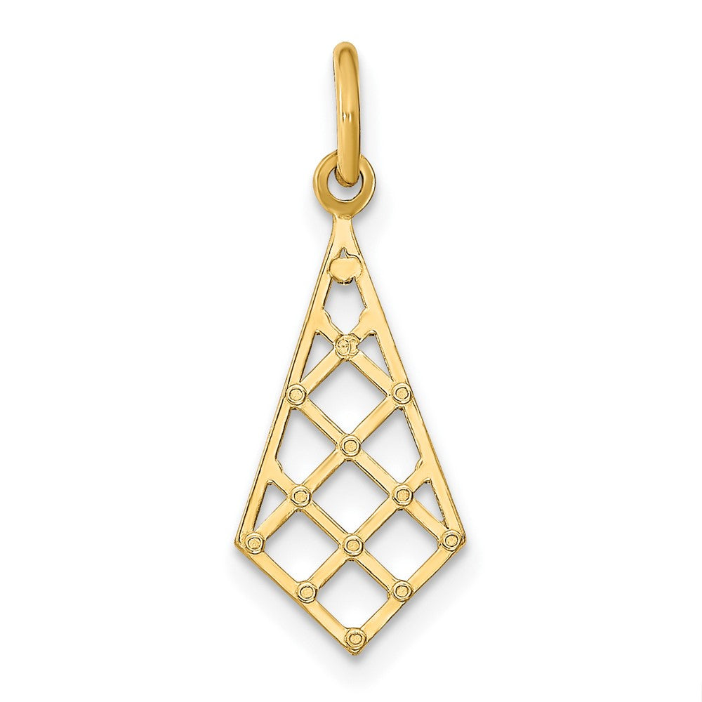 FJC Finejewelers 10 kt Yellow Gold with Rhodium Bright Cut Small Criss-Cross Charm 8 mm