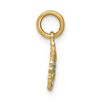 FJC Finejewelers 10 kt Yellow Gold with Rhodium Cut-Out Heart Edge Flower Charm 16 x 10 mm