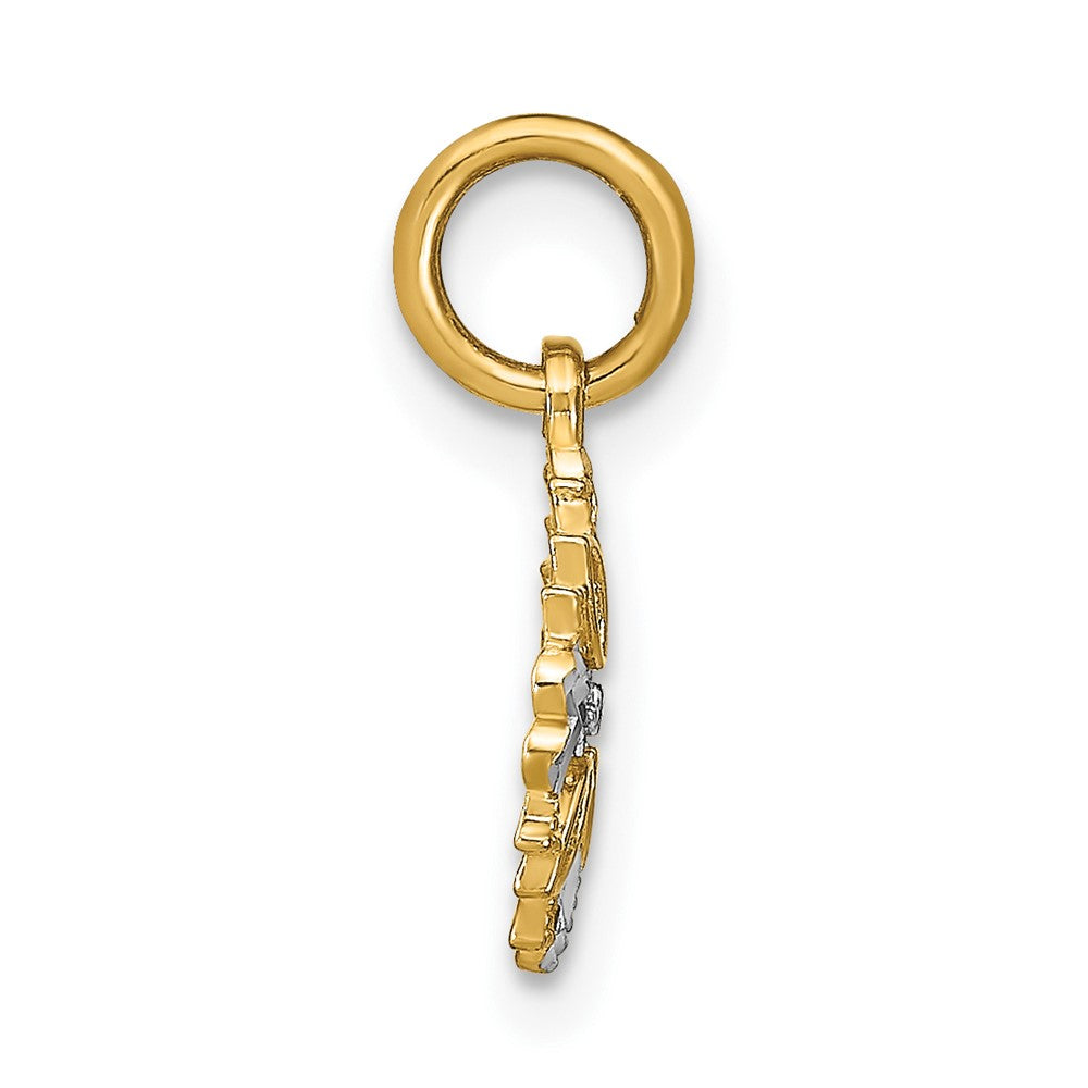 FJC Finejewelers 10 kt Yellow Gold with Rhodium Cut-Out Heart Edge Flower Charm 16 x 10 mm