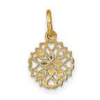 FJC Finejewelers 10 kt Yellow Gold with Rhodium Cut-Out Heart Edge Flower Charm 16 x 10 mm