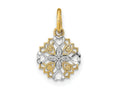 FJC Finejewelers 10 kt Yellow Gold with Rhodium Cut-Out Heart Edge Flower Charm 16 x 10 mm