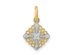 FJC Finejewelers 10 kt Yellow Gold with Rhodium Mini Cross Medallion Charm 16 x 10 mm