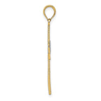 FJC Finejewelers 10 kt Yellow Gold W/ Rhodium Bright Cut and Cut-Out Cross Charm 28 mm