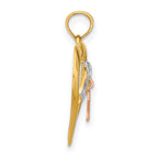 FJC Finejewelers 10 kt Two Tone Gold Two-tone with White Rhodium BELIEVE in Heart with Breast Cancer Ribbon 20 x 18 mm