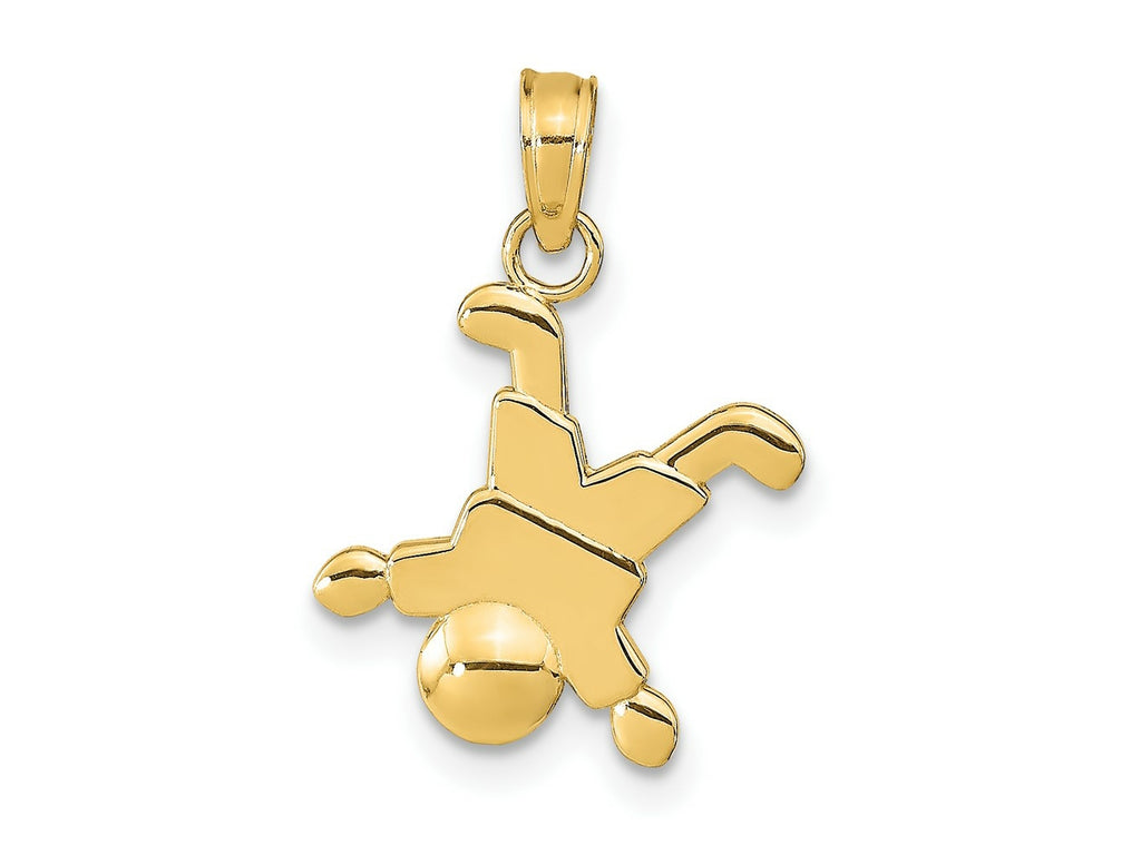 FJC Finejewelers 10 kt Yellow Gold Little Boy Charm 16 x 11 mm
