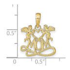 FJC Finejewelers 10 kt Yellow Gold Polished MOM with Heart and Angels Charm 18 x 16 mm