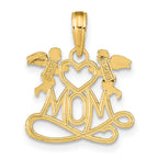 FJC Finejewelers 10 kt Yellow Gold Polished MOM with Heart and Angels Charm 18 x 16 mm