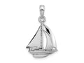 FJC Finejewelers 10 kt White Gold Themed Polished 3-D Sailboat Charm 23.8 mm x 15.4 mm