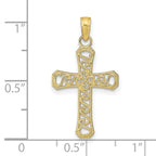 FJC Finejewelers 10 kt Yellow Gold Fancy Cross Charm 20 x 14 mm