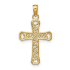 FJC Finejewelers 10 kt Yellow Gold Fancy Cross Charm 20 x 14 mm