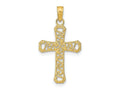 FJC Finejewelers 10 kt Yellow Gold Fancy Cross Charm 20 x 14 mm