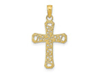 FJC Finejewelers 10 kt Yellow Gold Fancy Cross Charm 20 x 14 mm