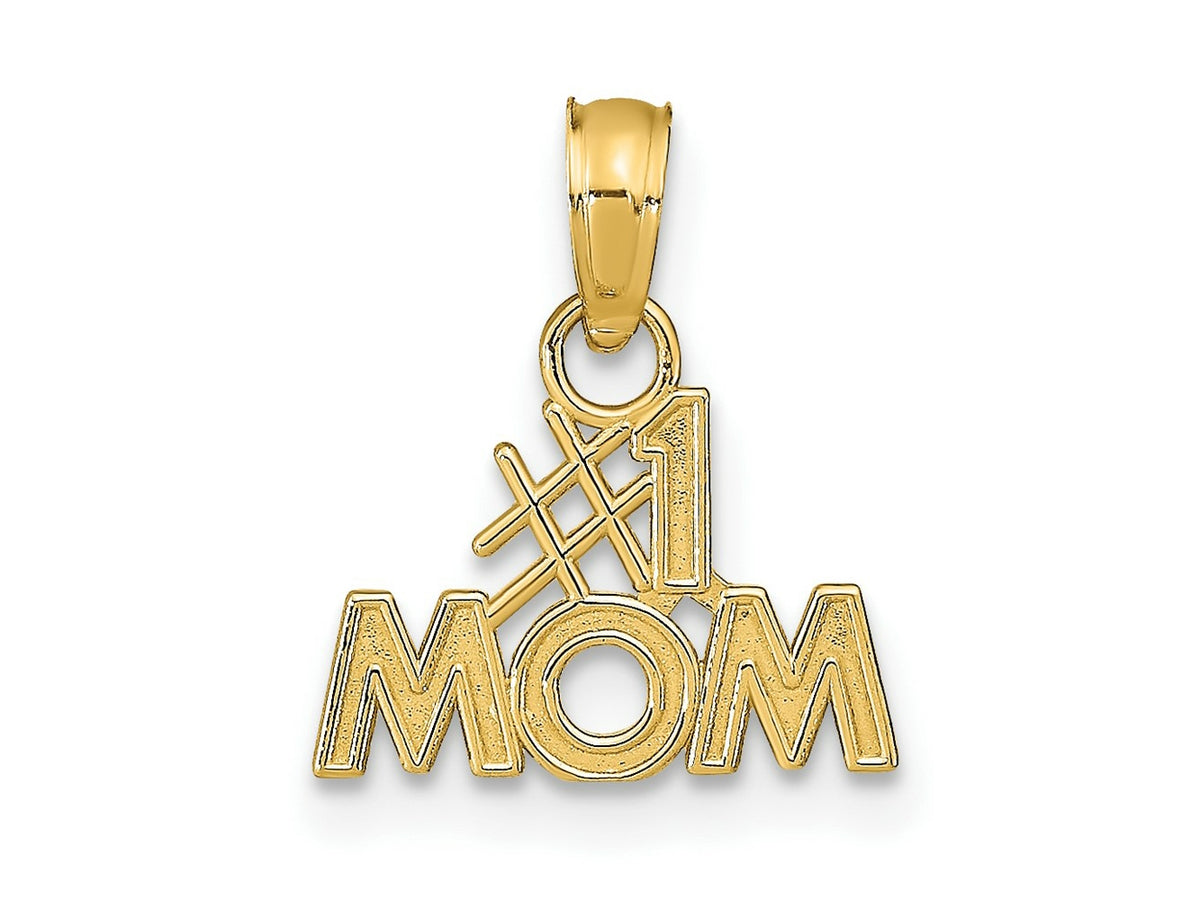 FJC Finejewelers 10 kt Yellow Gold Polished #1 MOM Charm 12 x 14 mm