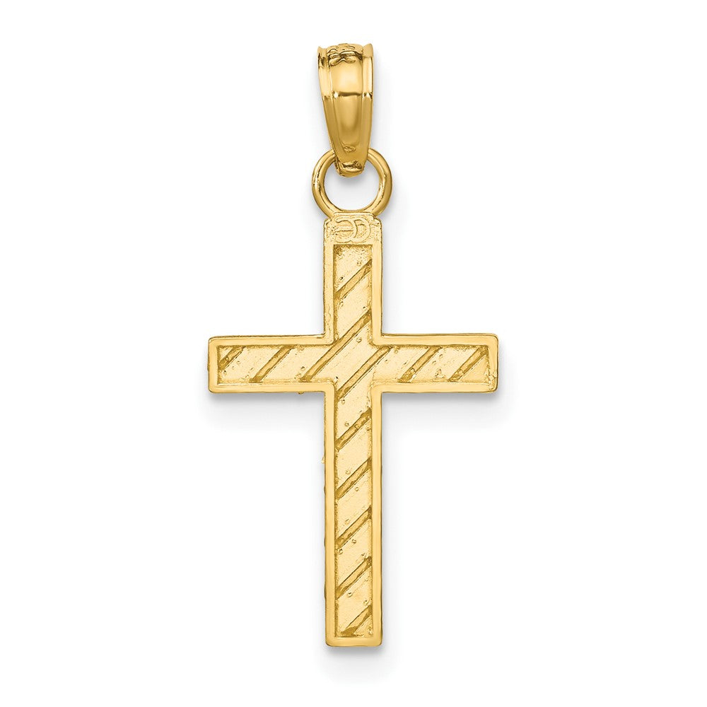 FJC Finejewelers 10 kt Yellow Gold Bright Cut Cross Charm 17 mm