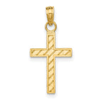 FJC Finejewelers 10 kt Yellow Gold Bright Cut Cross Charm 17 mm