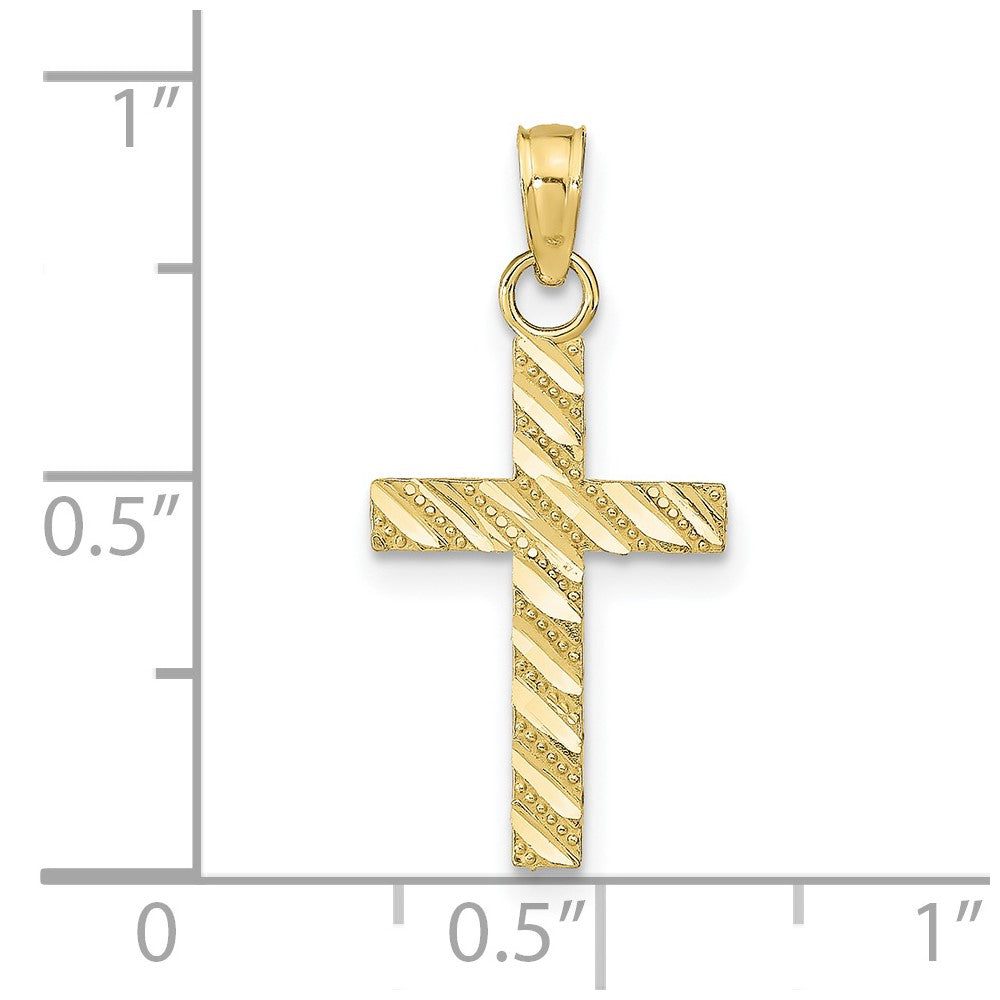 FJC Finejewelers 10 kt Yellow Gold Bright Cut Cross Charm 17 mm