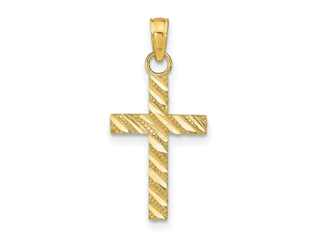 FJC Finejewelers 10 kt Yellow Gold Bright Cut Cross Charm 17 mm